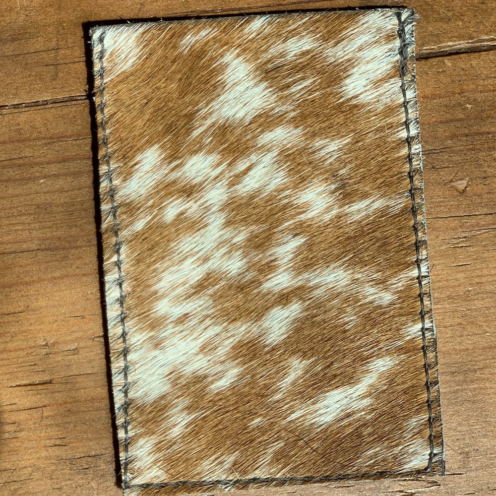 Cowhide Cellphone Card Caddy - Picture 5 of 8